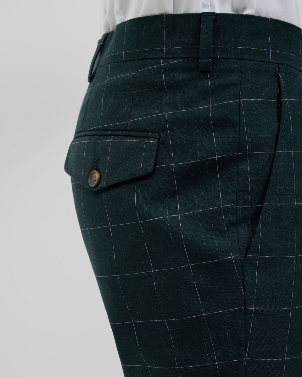 Sebastian Windowpane Check Tailored Pant, Khaki Windowpane, hi-res